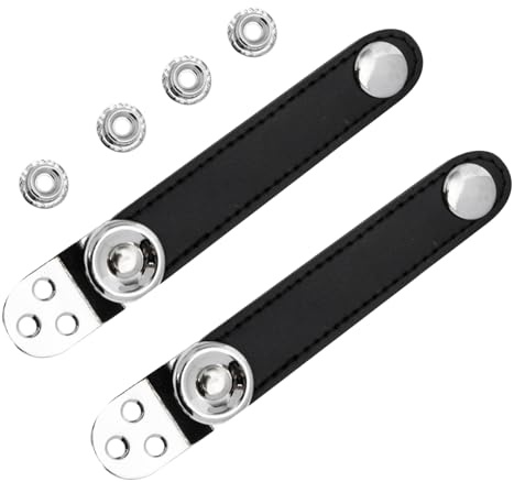 LIGIGWASH Akkordeon Balggurt Aus Metall Und Rindsleder Doppelschicht Schwarz Balgbeschläge Mit Schnalle Akkordeon Zubehör Für Mittelabstand 8,6cm