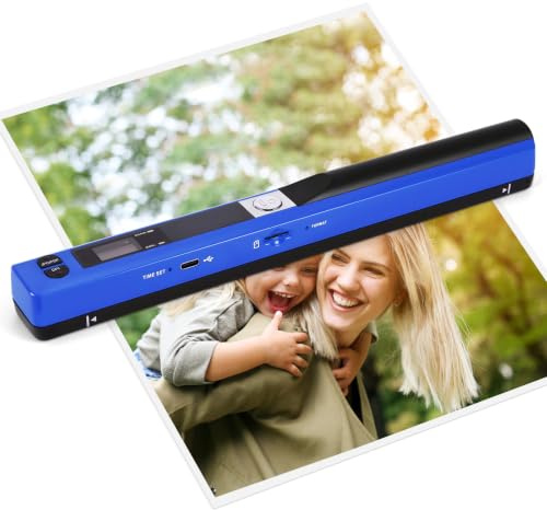 Youool Scanner portatile A4, scanner di immagini USB, scanner portatile a colori, 900 dpi, scanners per documenti A4, in formato JPG/PDF (scanners blu + scheda 16GTF)