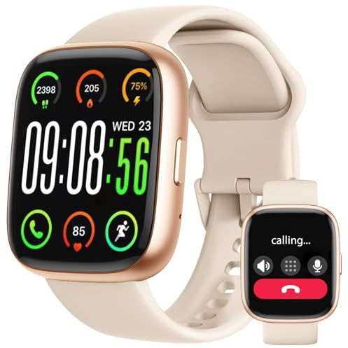 Montre Connectée Femme, 1,83 Smartwatch Intégré Alexa avec Appel Bluetooth, IP68 Étanche, 100+ Sports, Fréquence Cardiaque, SpO2, Pression, Podomètre, Sommeil, Fitness Tracker pour Android iOS Rose