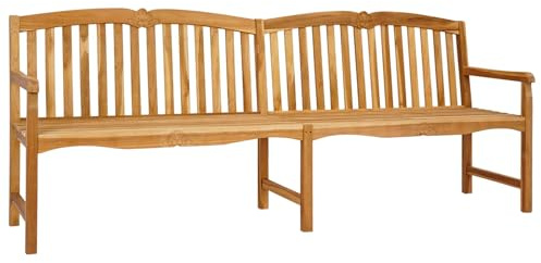 vidaXL Handgefertigte Rosenbank Natur 228 x 61 x 94,5 cm, Gartenmöbel, Teakbank für die Terrasse, Platz zum Chillen, robuste Holzmöbel, rustikales Design, Entspannung pur