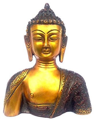Kartique Decor Buddha-Statue, Büste mit Schal, Mehrfarbig, 15 x 10 x 16,5 cm