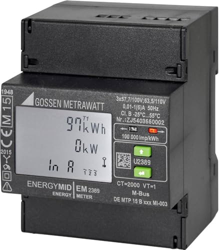 GOSSEN METRAWATT Drehstromzähler mit Anschluss an Digitaltransformator U2389-V025 Mid Konformität: ja, 1 Stück