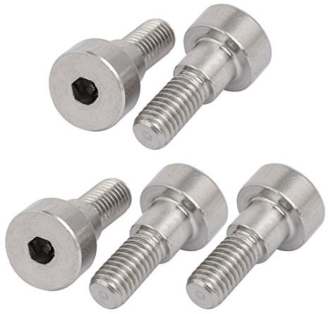 sourcingmap 5 Stück 304 Edelstahl Innensechskant-Schulterbolzen 6 mm Schulterdurchmesser 5 mm Schulterlänge M5 Gewinde