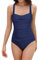 SHEKINI Damen Einteilige Blumen Einfarbig Badeanzug Monokini Verstellbarer Oder Nicht Verstellbarer Schultergurt Badeanzüge Falten Bademode Schwimmanzug, A-dunkelblau, S