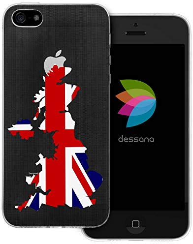 dessana London Muster transparente Schutzhülle Handy Case Cover Tasche für Apple iPhone 5/5S/SE United Kingdom