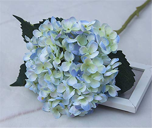 SWECOMZE Kunstblumen Künstliche Hortensie Blumen Dekoration Künstliche Hydrangeablume Hochzeit Dekor (Blau B)