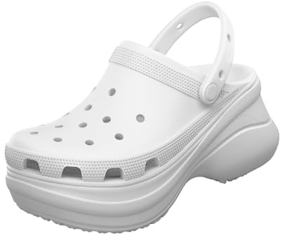 Crocs Women's Classic Bae Clog | Platform Shoes, White, 9 Women