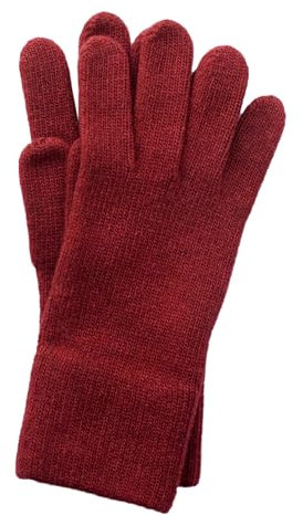 FosterNatur ,Damen Wollhandschuhe/Fingerhandschuhe, 100% Wolle (7,5, Russet red)