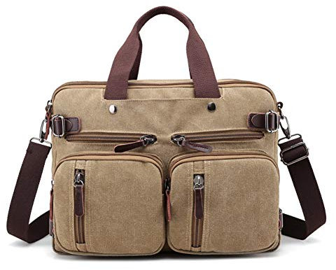 LANTIAN Laptop Bag Canvas 17 Laptop Backpack Male Shoulder Laptop Bag 14 15 15.6 17.3 Inch Female Stylish Large 3 in 1 Notebook Bag Black Gray