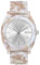 Nixon Time Teller Acetate Damenuhr Analog Quarz mit Acetat Armband Pink / Silber