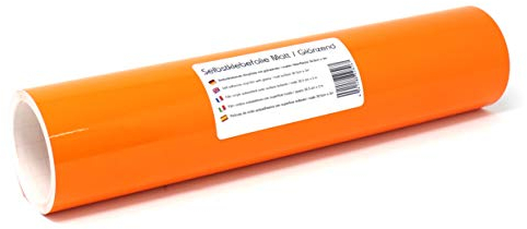 Finest Folia 3m x 31cm Plotterfolie 105 Farben Matt/Glänzend Selbstklebend Bastelfolie zum Plotten Möbelfolie (034 Orange, Matt)