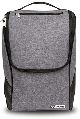55 Sport Pro belüfteter Fußballschuh- und Schuhbeutel mit Reißverschlusstasche – Grau