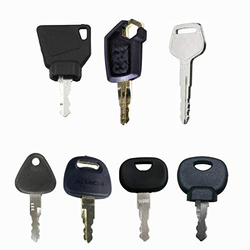 BAAQII 7 Key Plant & Excavator Equipment Key Set for JCB CAT VOLVO 14603 14607