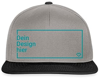 Spreadshirt Personalisierbare Cap Selbst Gestalten mit Foto und Text Wunschmotiv Snapback Cap, One Size, Graphit/Schwarz