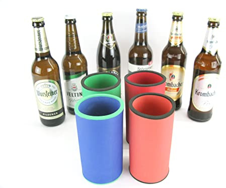 asiahouse24 4er Set 0,5L Bunte Mischung - Getränkekühler - Bierkühler - Flaschenkühler für alle genormten 0,5L Bierflaschen (4er Set 0,5L Flaschenkühler Bunte Mischung, 0,5L Flasche)