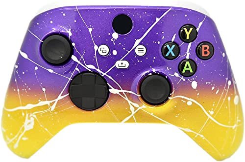 Manette personnalisée à l'aérographe compatible avec Xbox Series X/S et Xbox One (Series X/S violet et jaune, blanc)