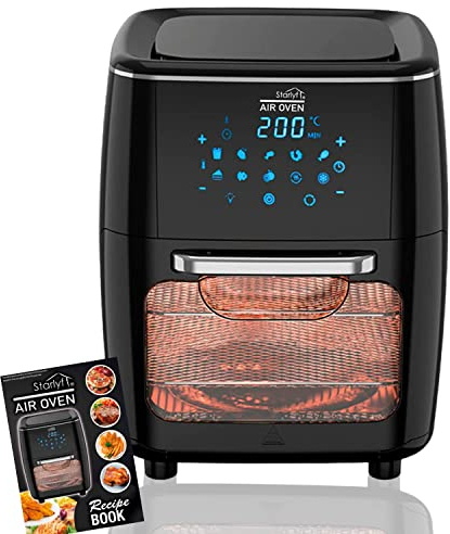 Digital Air Fryer Oil Free STARLYF Multifunctional Air Oven with Cage, 12 L, 1700W, Baking, Roasting, Rotisserie, Dehydrator, Circulation Air Function, LED Touch Screen