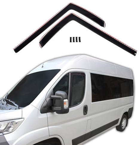 SCOUTT J&J Automotive GP Windabweiser passend für Citroen Jumper 3 ab 2006 2tlg, Vorne und Hinten Regenabweiser Passform Getönt Schwarz