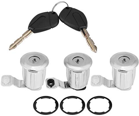 Autotürschloss Set, Autotürschloss Barrel Set mit Schlüsseln, Universal Schließzylinder, Schlüssel, Schließzylinder passend für Peugeot Partner Citroen Berlingo Xsara(3 Fässer)