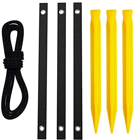 Baymate Pflanzen Befestigungsanker Winddicht Gartenstumpf-Set Bodenanker-Kit für Fixierung von Jungen Bäumen - Gelb; 7 Stück