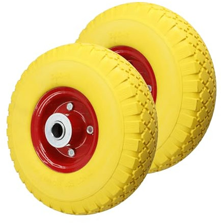 Ferrestock FSKRAM001X2 Juego 2 Ruedas Macizas para Carretilla de Almacén Profesional o Doméstico, Impinchable, con Llanta Metálica