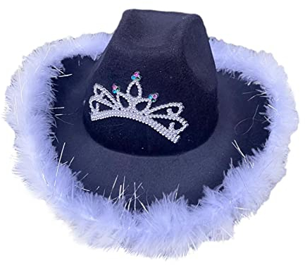 F Fityle -Hut für Erwachsene – -Hüte mit Tiara – Filz-Cowboy-Kostümzubehör für Damen, Herren, und Spielverkleiden