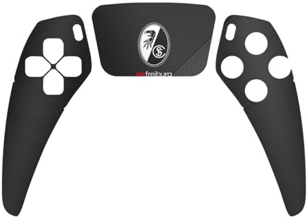 DeinDesign Skin kompatibel mit Sony Playstation 5 Controller PS5 Folie Sticker SC Freiburg Logo Schriftzug
