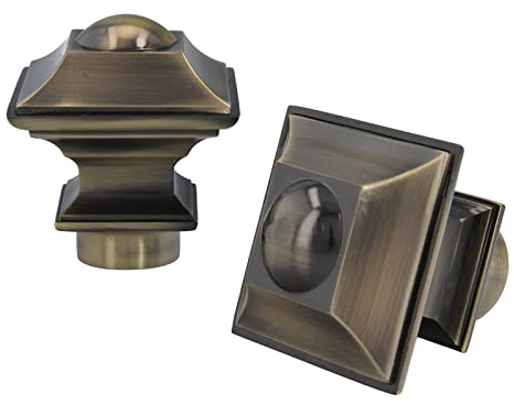 Sento Metall Zubehör für Ø 25 mm Gardinenstangen in Messing Antik Ø 25mm 2x Endstücke Barocco