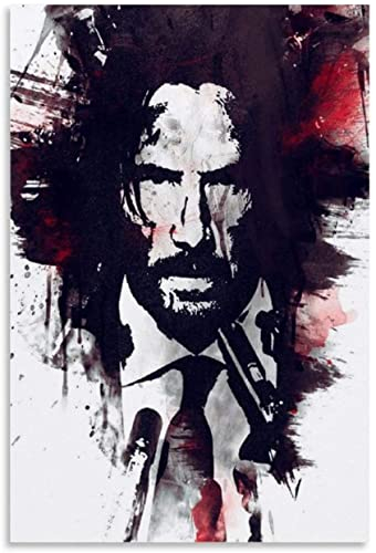 HRTNS Leinwand Bilder Kunst John Wick Keanu Reeves Postermalerei für Raumdekoration Malerei Poster Druckt Gedruckte 15.7x23.6(40x60cm) Kein Rahmen