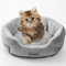 Nyescasa Hundebett Katzenbett Hundematte Katzenschlafplatz Hundesofa Katzensofa Hundekörbchen Katzenkissen Hundekissen Runde Waschbar rutschfest für Kleine Hunde und Katzen Grau S(37 * 33 * 13