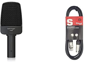 Behringer B 906 Dynamic Microphone for Instrument and Vocal Applications & Stagg SMC3 3m XLR to XLR Plug Microphone Cable, Black