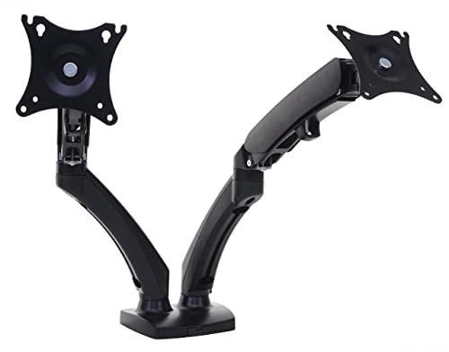 Mendler Monitorhalter HWC-D39, VESA bis 75x75/100x100mm - zweiarmig | Bohrungsmontage, schwenkbar neigbar drehbar, bis 9kg je Arm