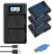 CITYORK Lot de 3 batteries EN-EL14 / EN-EL14a 7,4 V 1500 mAh et chargeur USB rapide pour Nikon D3100 D3200 D3300 D3400 D3500 D5100 D5200 D5300 D5500 D5600 DF Coolpix P7000. 0 caméras P7100 P7700 P7800