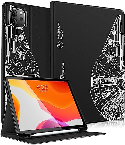 Uppuppy Funda para iPad Air de 11 Pulgadas (M2/M3), Air 5ª/4ª generación 10.9, Pro 11 Pulgadas, Bonita Funda para niños, Mujeres y niñas, Funda Negra con Soporte para lápiz para iPad Air 11 2024/2025