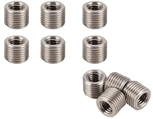 10 Stücke Gewindeeinsatz Reduziermutter,M3*0.5 -M5*0.8 5mm Grobe M2-M16 Innengewinde und M4- M20 Außengewinde 4-30mm Edelstahl Reparatur Einsatzmutter Gewindemuttern Umbausatz