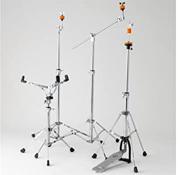 Dixon P-CP0SORPK P0S Hardware Pack – 4-teiliges Schlagzeugständer-Set mit orangenen Filzen für Studio & Bühne