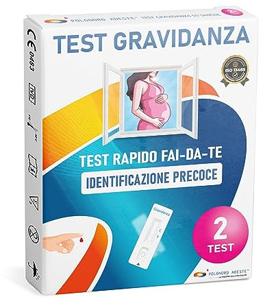 ADESTE TEST DE EMBARAZO TEMPRANO EN SANGRE – Test embarazo sangre casa: Prueba rápida y casera para la detección de la hormona hCG que indica un embarazo en curso. Paquete de 2 tests