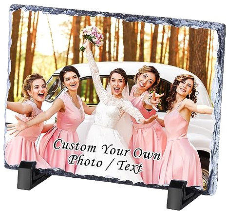 Schiefer mit Foto Personalisierte Schiefertafel mit Ständer, Benutzerdefinierte Bilderrahmen Sublimation Blank Schiefer Rock Stone Bilderrahmen für Desktop