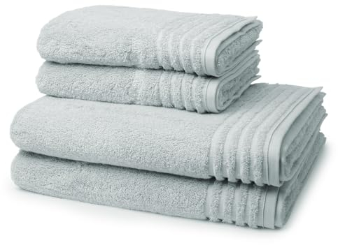 Vossen - 4 teiliges Frottier-Set - Vienna Style Supersoft (2 X Handtuch 2 X Duschtuch im Set) - 620 g/m2 - Baumwolle - Frottee - saugstark - weich und flauschig - Light Grey