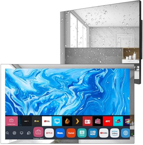 Soulaca 24 inch Smart LED Mirror TV for Bathroom,1080P Waterpoof with Wi-Fi and Bluetooth(24”, Mirror(LG webOS System)) SS240U22, Model 2024