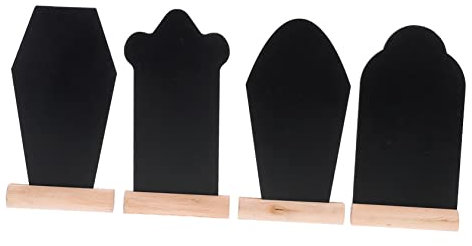 MUCKLILY 4stücke Grabstein Schwarze Schreibtafel Für Ostern Doppelseitige Holztafeln Kreative Botschaften Für Partys Und Feiern Einzigartiges Design Für Hochzeiten Und Halloween