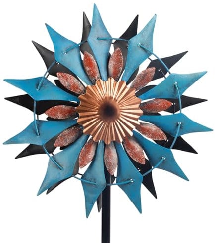 Stargarden Girandola a vento per esterni, in metallo, 33 cm di larghezza x 166 cm di altezza, sculture cinetiche e filatori, mulino a vento impermeabile per cortile, decorazione da giardino