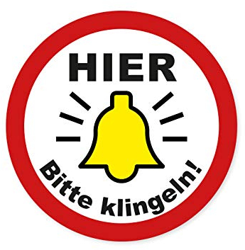 Bitte hier klingeln Aufkleber Klingel Schild Sticker Tür Hinweis Eingang Türen Wetterfest Ritter Mediendesign