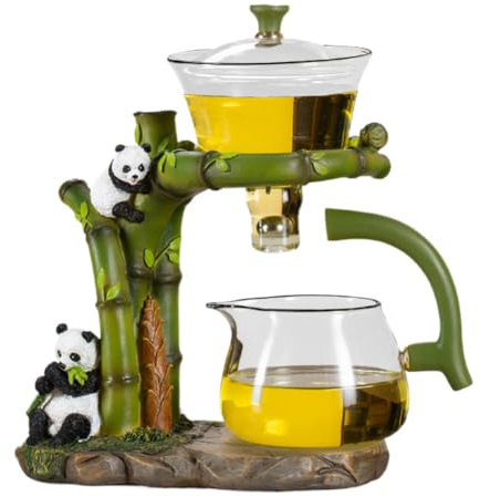 KALWEL, Magpie Service à thé Kung Fu, théière magnétique, service à thé en verre Kung Fu Lazy Kung Fu, ensemble de théière magnétique semi-automatique, théière pour le bureau, convient pour le thé en