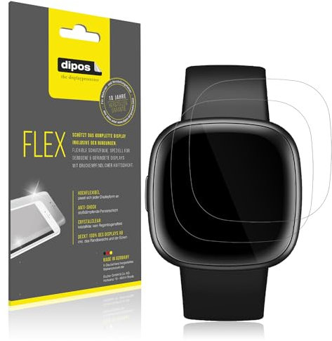dipos I 2X Schutzfolie 100% kompatibel mit Fitbit Versa 4 by Google Folie I 3D Full Cover Displayschutzfolie