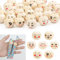 zrfgbxim 140pcs Lächeln Gesicht Holzperlen mit Gesicht 20mm, 7Stile Natur Runde Holzperlen zum Auffädeln, Holzkugeln Holzköpfe mit Gesicht für DIY Schmuck Makramee Sorgenwürmchen (Lächeln Gesicht 140)
