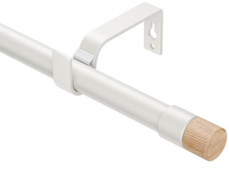 Bastoni per tende allungabili, 76-135 cm, diametro 19 mm, regolabili con venature del legno, terminali per tende con occhielli, eleganti aste decorative per camera da letto