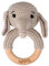 NGTSFLY Personalisierte Geschenke Baby - Personalisierter Beißring Baby aus Holz - Greifling Personalisiert Babyrassel mit Name, Geschenk zur Geburt Junge und Mädchen (Elefant)