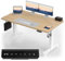 Devoko Höhenverstellbarer Schreibtisch mit 2 Motoren，25mm Einteilige Tischplatte, 140x70 cm Mobiler Elektrisch Computertisch mit Kabel Management, Eiche - Perfekte Ergonomie für Dein Büro