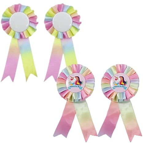 XUZOPIM 4 Pieces Hobby Horse, Rosettes For The Winners, Modello Di Unicorno Ribbon For Horse Accessories Horse Accessories Hobby Horse Rosette Hobby Horse Accessories, Multi-Coloured